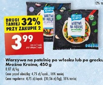Biedronka Warzywa na patelnię po włosku lub po grecku Mroźna Kraina 450 g oferta