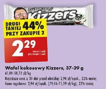 Biedronka Wafel kokosowy Kizzers, 37-39 g oferta