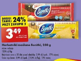Biedronka Herbatniki maślane Bonitki, 250 g oferta