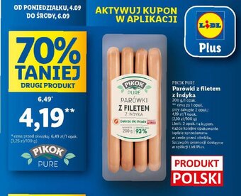 Lidl Parówki z filetem z indyka 200 g oferta