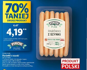 Lidl Parówki z szynki 250 g oferta