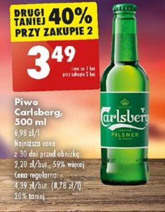 Biedronka Piwo Carlsberg 500 ml oferta
