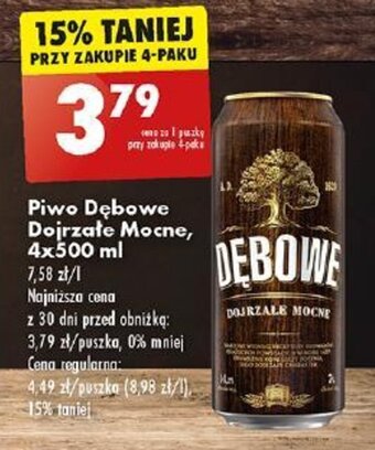 Biedronka Piwo Dębowe Dojrzałe Mocne 500 ml oferta