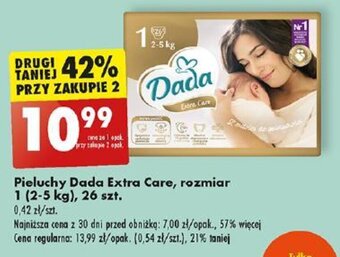 Biedronka Pieluchy Dada Extra Care rozmiar 1 26 szt. oferta