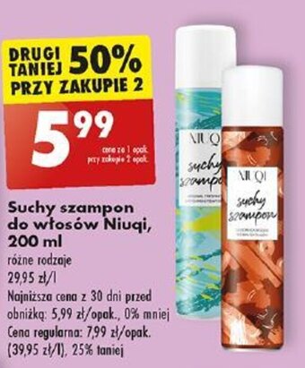 Biedronka Suchy szampon do włosów Niuqi 200ml oferta