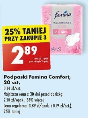 Biedronka Podpaski Femina Comfort, 20 szt. oferta