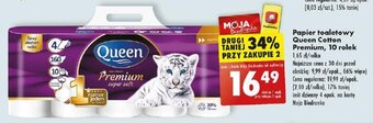 Biedronka Papier toaletowy Queen Cotton Premium, 10 rolek oferta