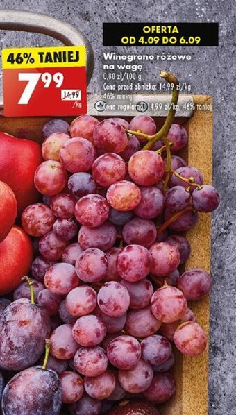 Biedronka Winogrono różowe 1kg oferta