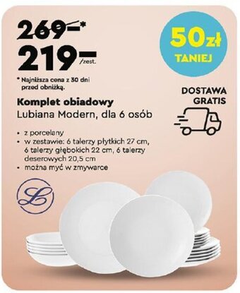 Biedronka Komplet obiadowy Lubiana Modern, dla 6 osób oferta