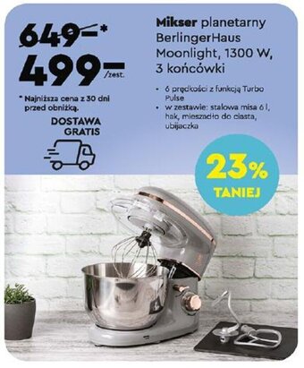 Biedronka Mikser planetarny Berlinger Haus Moonlight, 1300 W, 3 końcówki oferta