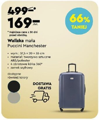 Biedronka Walizka mała Puccini Manchester 37,5x20x55cm oferta