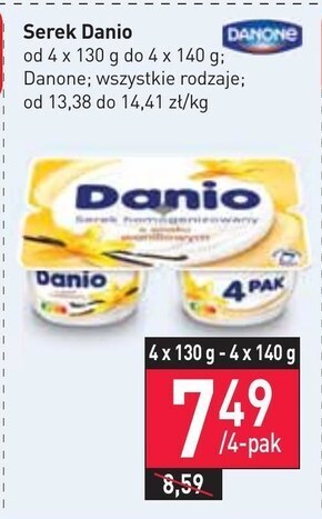 Stokrotka Market Danio serek homogenizowany o smaku waniliowym 520 g (4 x 130 g) oferta