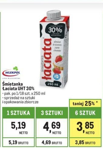 Makro Śmietanka Łaciata UHT 30% 250ml oferta