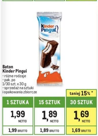 Makro Baton Kinder Pingui 30g oferta