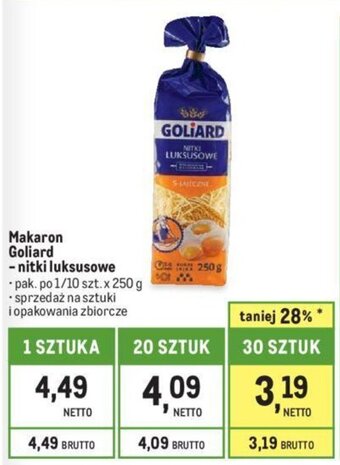 Makro Makaron Goliard nitki luksusowe 250g oferta