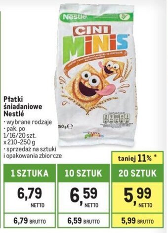 Makro Płatki śniadaniowe Nestlé 210-250g oferta