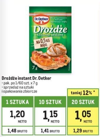 Makro Drożdże instant Dr. Oetker 7 g oferta