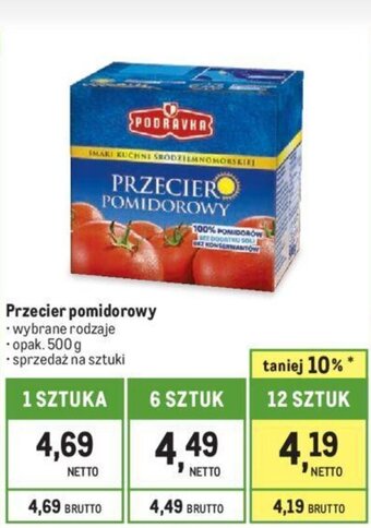 Makro Przecier pomidorowy PODRAVKA 500 g oferta