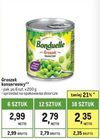 Makro Groszek konserwowy Bonduelle 200 g oferta