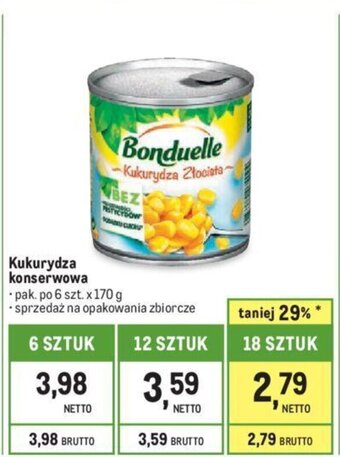 Makro Kukurydza konserwowa Bonduelle 170 g oferta