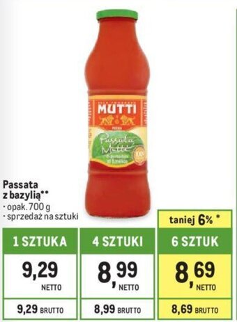 Makro Passata z bazylią Mutti 700 g oferta