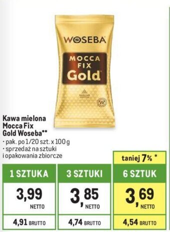 Makro Kawa mielona Mocca Fix Gold Woseba 100 g oferta