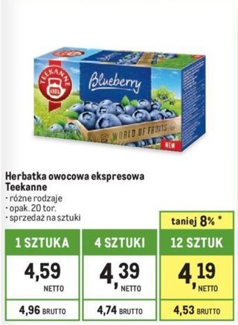Makro Herbatka owocowa ekspresowa Teekanne 20 tor. oferta