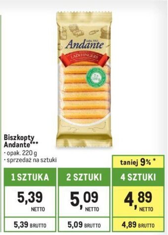 Makro Biszkopty Andante 220 g oferta