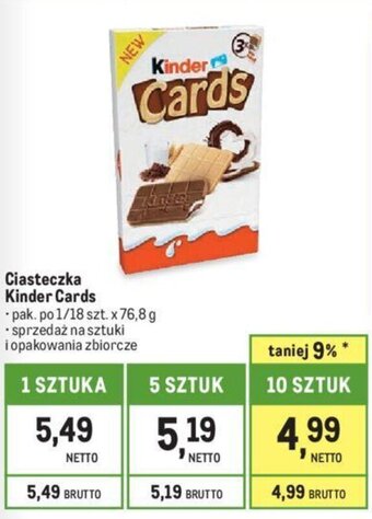 Makro Ciasteczka Kinder Cards 76,8 g oferta