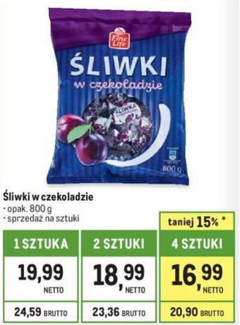 Makro Śliwki w czekoladzie 800 g oferta