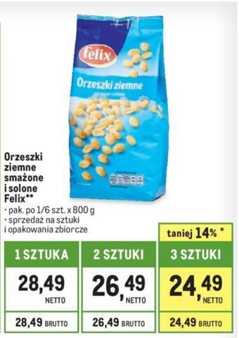 Makro Orzeszki ziemne smażone i solone Felix 800 g oferta