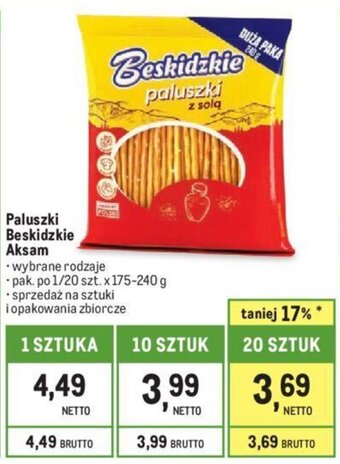 Makro Paluszki Beskidzkie Aksam 175-240 g oferta
