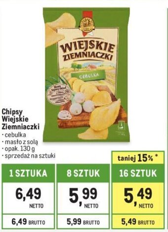 Makro Chipsy Wiejskie Ziemniaczki 130 g oferta