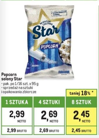 Makro Popcorn solony Star 95 g oferta