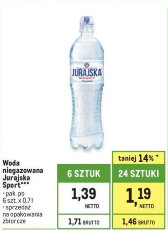 Makro Woda niegazowana Jurajska Sport 700 ml oferta