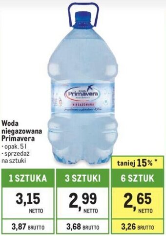 Makro Woda niegazowana Primavera 5 l oferta