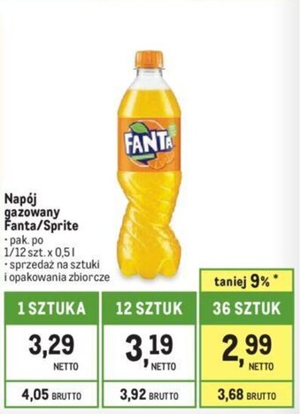 Makro Napój gazowany Fanta/Sprite 0,5 l oferta