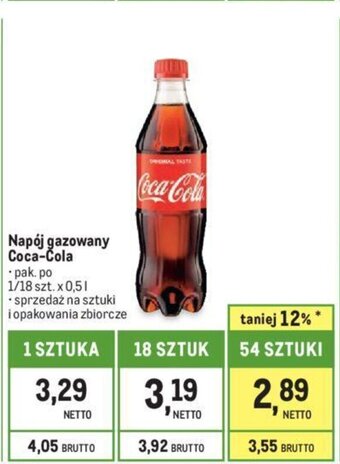 Makro Napój gazowany Coca-Cola 0,5 l oferta