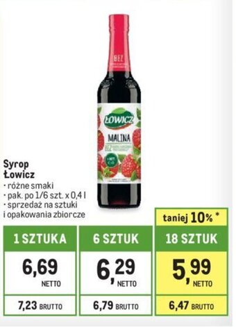 Makro Syrop Łowicz 0,4 l oferta