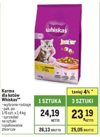 Makro Karma dla kotów Whiskas 1,4 kg oferta