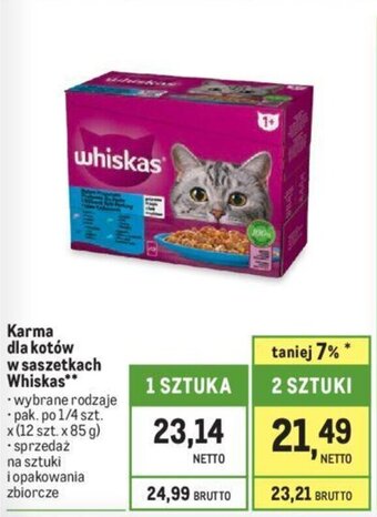 Makro Karma dla kotów w saszetkach Whiskas 12 x 85 g oferta
