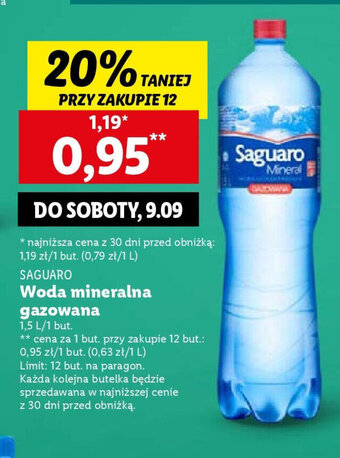 Lidl Woda mineralna gazowana 1,5 L oferta