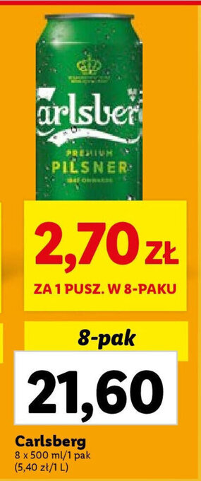 Lidl Carlsberg 8 x 500 ml oferta
