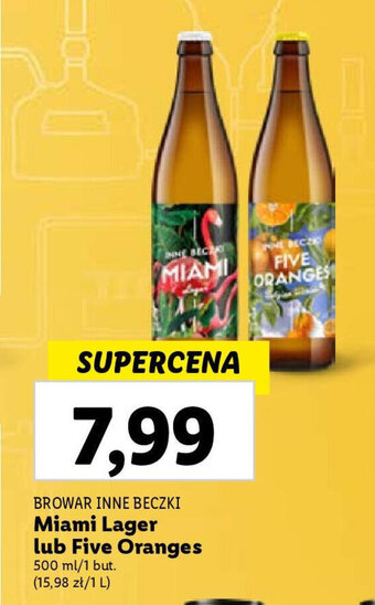 Lidl Miami Lager lub Five Oranges 500 ml oferta