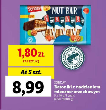 Lidl Batoniki z nadzieniem mleczno-orzechowym 5 x 40 g oferta