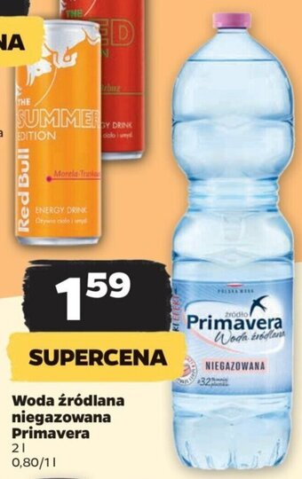 Netto Woda źródlana niegazowana Primavera 2l oferta