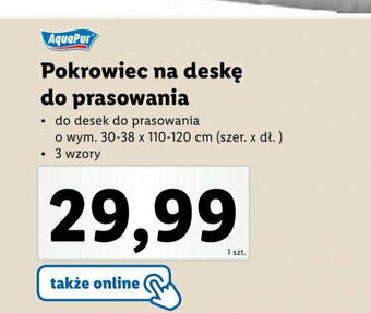 Lidl AquaPur Pokrowiec na deskę do prasowania oferta
