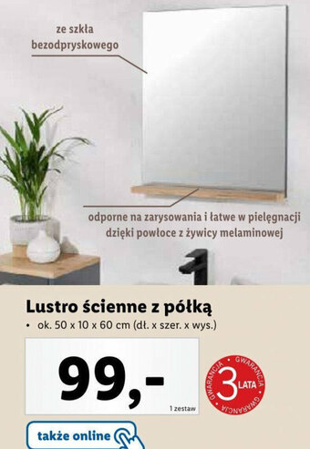 Lidl LIVARNO home Lustro ścienne z półką oferta