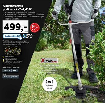 Akumulatorowa podkaszarka 2w1, 40 V