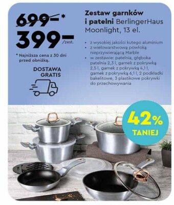 Biedronka Zestaw garnków i patelni BerlingerHaus Moonlight, 13 el. oferta